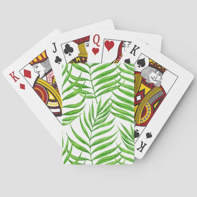 Baraja De Cartas Hojas de palma acuarela (Reverso)