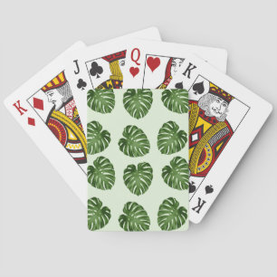 Baraja De Cartas Hojas de palma, hojas verdes, patrón tropical
