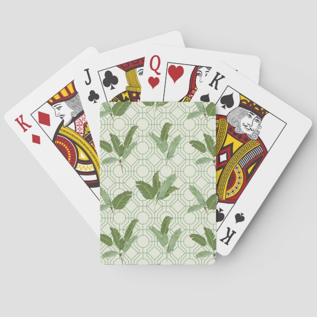 Baraja De Cartas Hojas de palma tropicales (Reverso)
