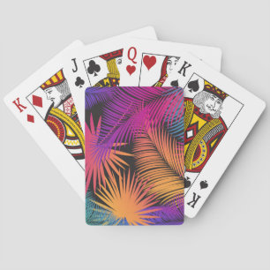 Baraja De Cartas Hojas de palma tropicales selva arcoíris