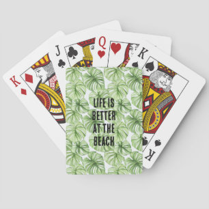 Baraja De Cartas Hojas de palmera verde tropical