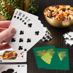 Baraja De Cartas Hojas de parra de uvas verdes Fruta fresca