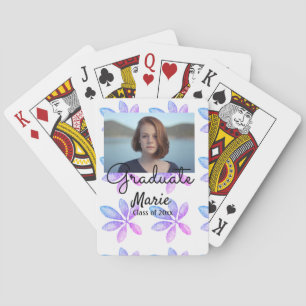 Baraja De Cartas hojas de purpurina de brillo rosa morado foto grad