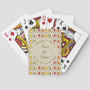 Baraja De Cartas Hojas de roble y maíz Personalizado Boda otoño