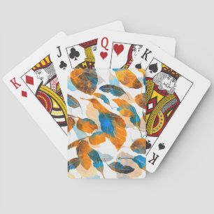 Baraja De Cartas Hojas de silueta: acuarela, pa digital sin costura