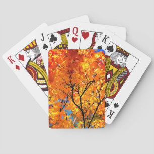 Baraja De Cartas hojas naranjas