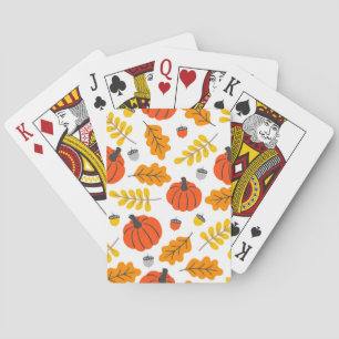 Baraja De Cartas Hojas otoñales y calabazas