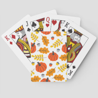 Baraja De Cartas Hojas otoñales y calabazas