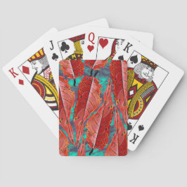Baraja De Cartas Hojas Rojas