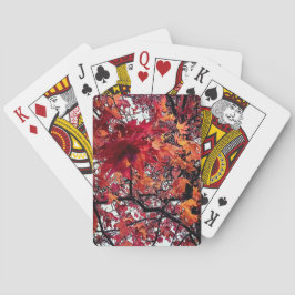 Baraja De Cartas Hojas rojas y marrones