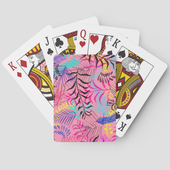 Baraja De Cartas Hojas tropicales (Reverso)