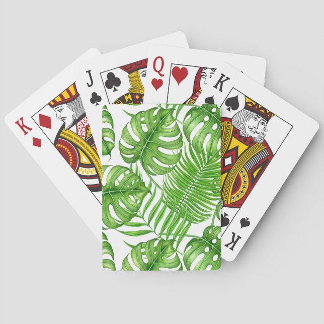Baraja De Cartas Hojas tropicales (Reverso)