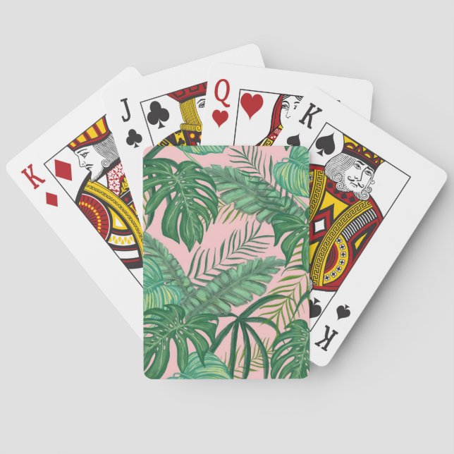 Baraja De Cartas Hojas tropicales (Reverso)