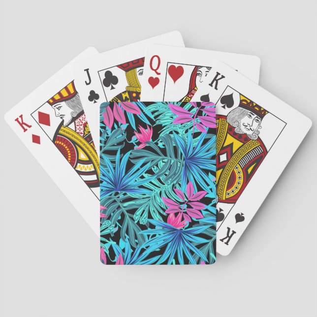 Baraja De Cartas Hojas tropicales (Reverso)