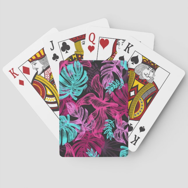 Baraja De Cartas Hojas tropicales (Reverso)