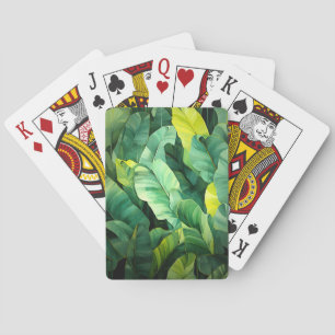 Baraja De Cartas Hojas Tropicales Botánica Abstracta Jungla Natural