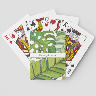 Baraja De Cartas Hojas tropicales cortas en acuarela
