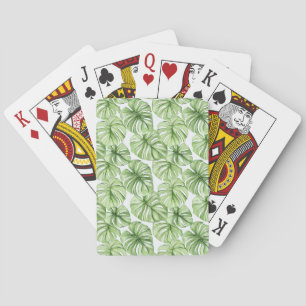 Baraja De Cartas Hojas tropicales de palma verde