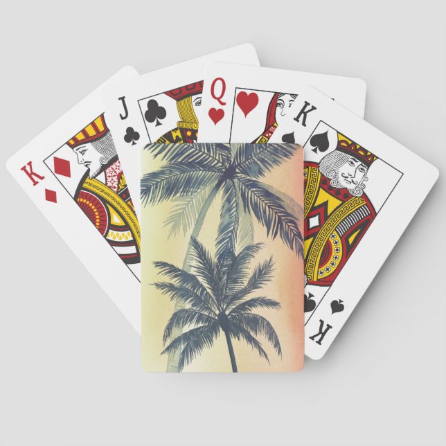 Baraja De Cartas Hojas tropicales de palmera (Reverso)