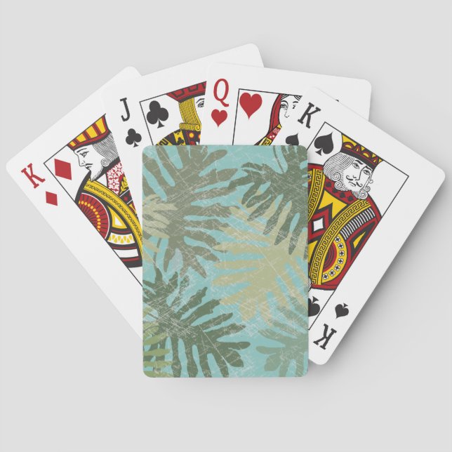 Baraja De Cartas Hojas tropicales desvanecidas (Reverso)