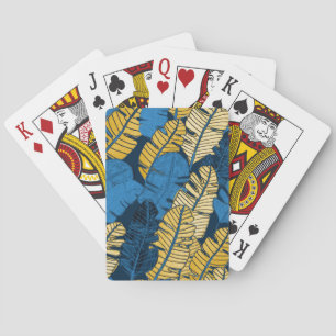 Baraja De Cartas Hojas tropicales dibujadas a mano: sin costura