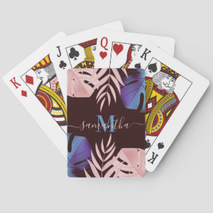 Baraja De Cartas Hojas tropicales Rosas