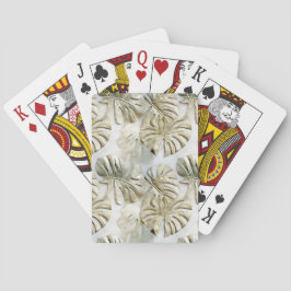 Baraja De Cartas Hojas tropicales verdes de oro