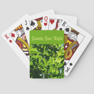Baraja De Cartas Hojas verdes de primavera frescas, noche de divers