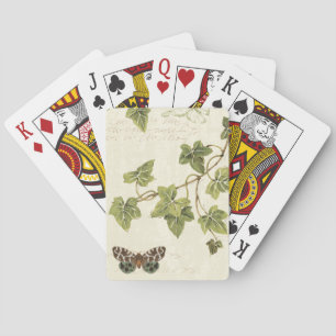 Baraja De Cartas Hojas y una mariposa