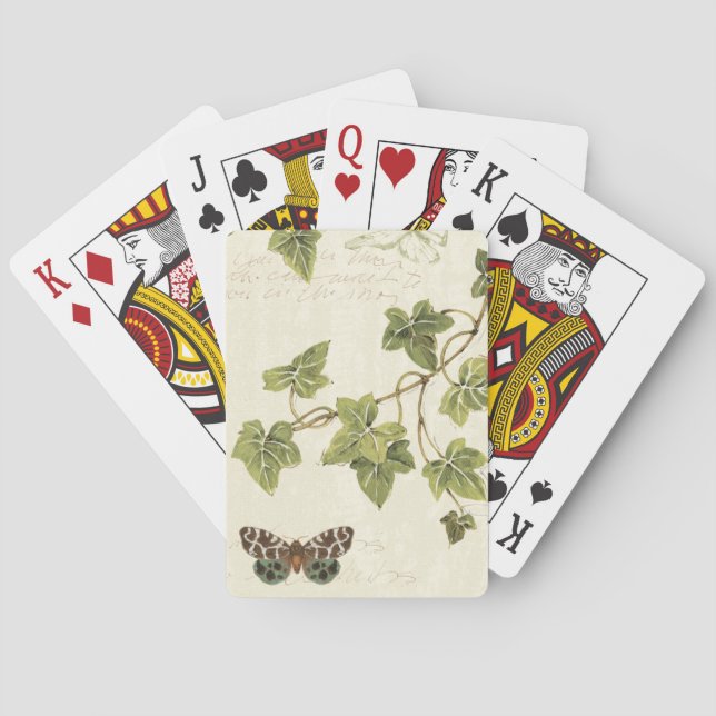 Baraja De Cartas Hojas y una mariposa (Reverso)