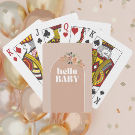 Baraja De Cartas Hola bebé, Boho Modern Baby Shower