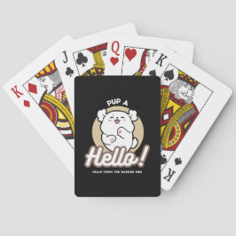 Baraja De Cartas Hola desde el lado de la correa - Diseño de perro