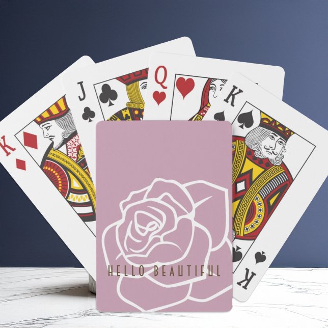 Baraja De Cartas Hola Hermoso - Rosa Rosa Chic Moderno (Subido por el creador)