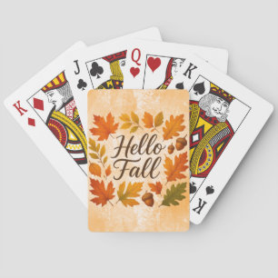 Baraja De Cartas Hola Hojas de otoño y bellotas