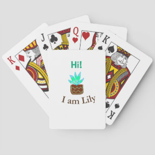 Baraja De Cartas Hola soy Lily cactus succulum añadir nombre acuare