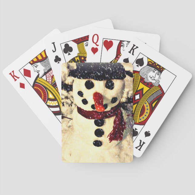 Baraja De Cartas Holiday Let it Snow Adorable Snowman (Reverso)