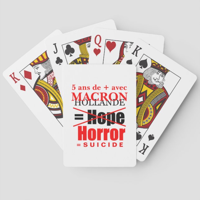 Baraja De Cartas Hollande y Macron c'est l' Horreur cartes poker (Reverso)
