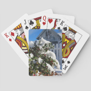 Baraja De Cartas Holly Berries en la nieve - Viñedo de Martha