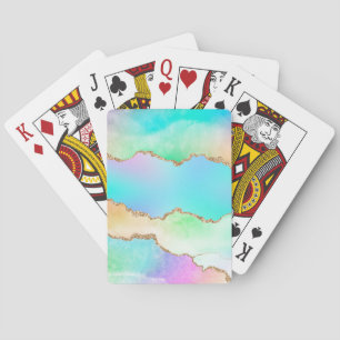 Baraja De Cartas Holo Agate   Mármol falso irlandés Pastel Ombre