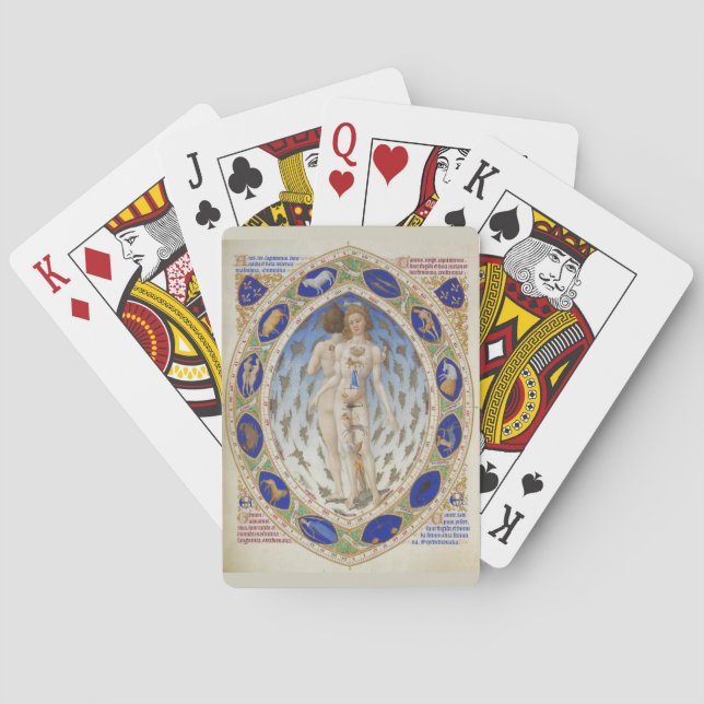 Baraja De Cartas Hombre anatómico en Très Riches Heures de Duke Ber (Reverso)