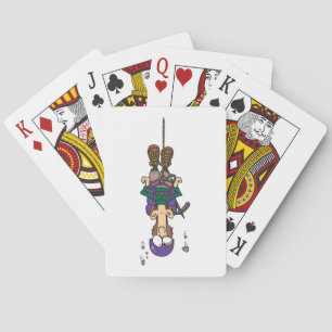 Baraja De Cartas Hombre Colgando De Una Ropa