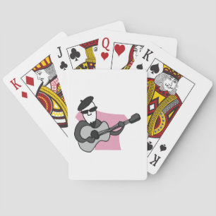 Baraja De Cartas Hombre con boina tocando guitarra acústica