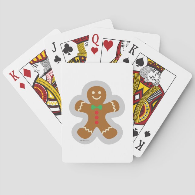 Baraja De Cartas Hombre De Gingerbread Haciendo El Ángel En La Niev (Reverso)