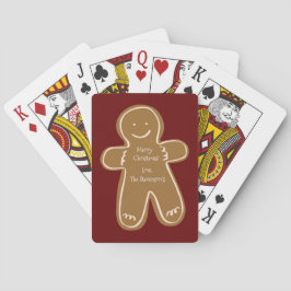 Baraja De Cartas Hombre de Jengibre Personalizado Feliz Navidad