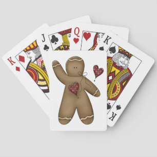 Baraja De Cartas Hombre de jengibre saludando con corazones de luna