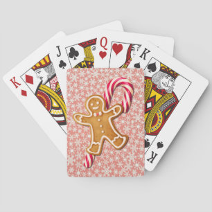Baraja De Cartas Hombre de Jengibre y Arte de Bastón de Caramelo