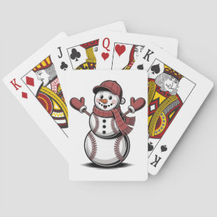 Baraja De Cartas Hombre de nieve béisbol Navidad amantes del deport