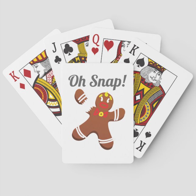 Baraja De Cartas Hombre divertido de pan de jengibre Oh Navidades d (Reverso)