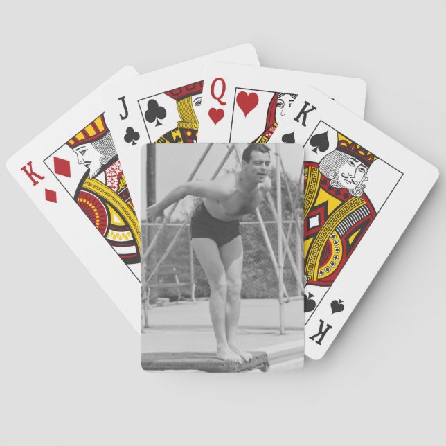 Baraja De Cartas Hombre en el tablero de salto (Reverso)