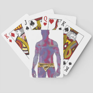 Baraja De Cartas Hombre en ropa interior dorada